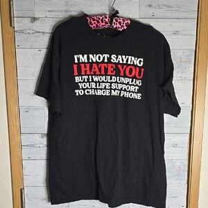 Spencer's Black Funny Graphic Tshirt Sz XL